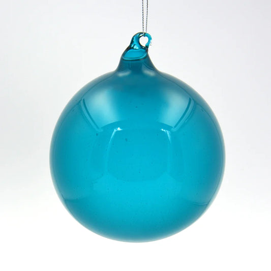 5" Eucalyptus Blue Glass Ball Ornament