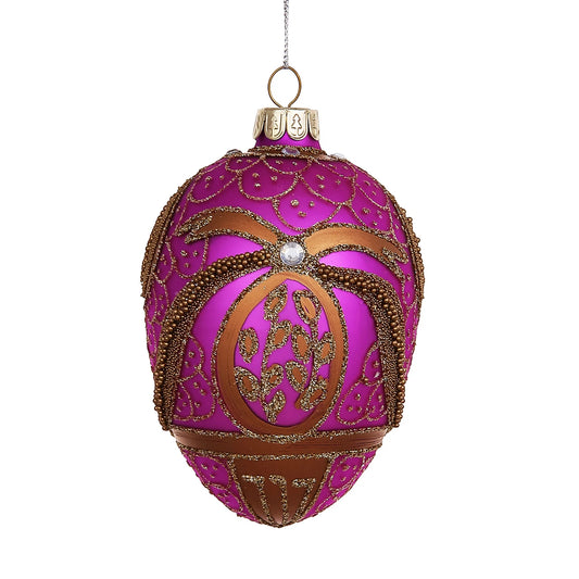 4" Fuchsia Egg Royal Crest Glass