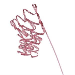 Pink curly ribbon flitter spray with curled ribbons.