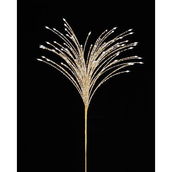 24" Gold & White Beaded Sequin Spray