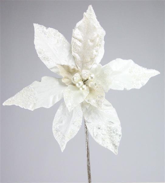 18" Poinsettia White
