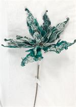 31" Icy Teal Poinsettia Stem