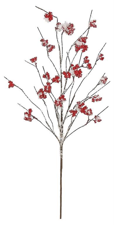32" Red Snow Berry Branch