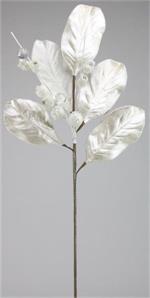 32" Icy Pearl Magnolia Leaf Spray