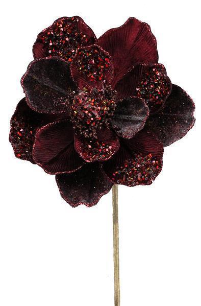 27" Burgundy Magnolia Stem