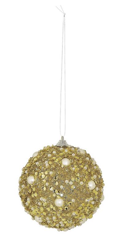 4.5" Gold Pearl Ball Ornament