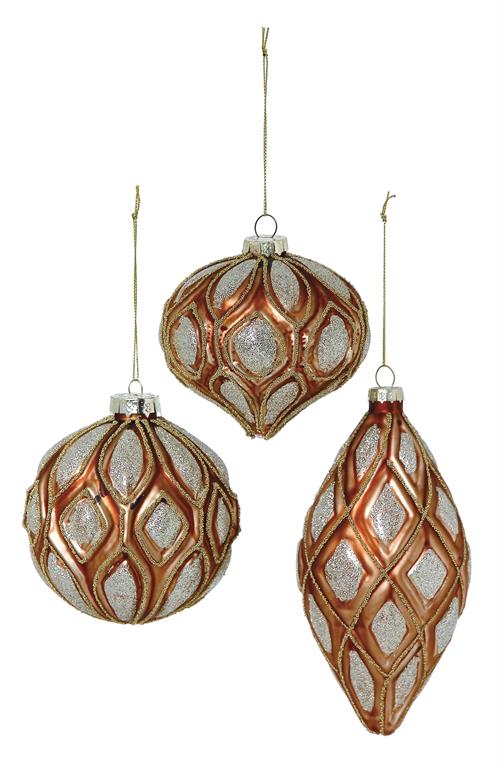 4-6" Spice Gold Glass Ornament