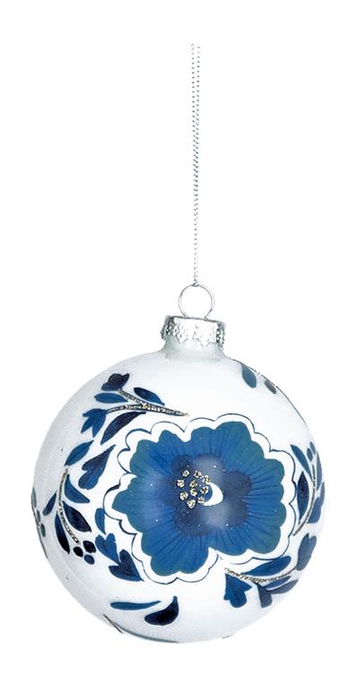 4" Chinoiserie Glass Ball Ornament