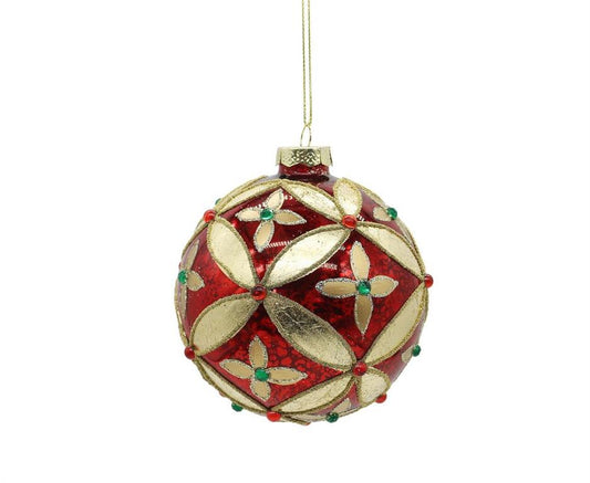 4" Red Gold Ornament