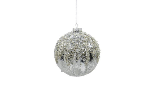 4" Silver Diamond Ornament