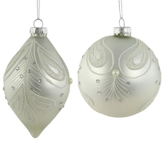 5" Pearl Jewel Matte Glass Ornament