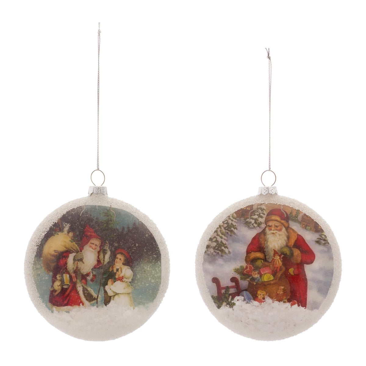 4" Santa Snow Ornament