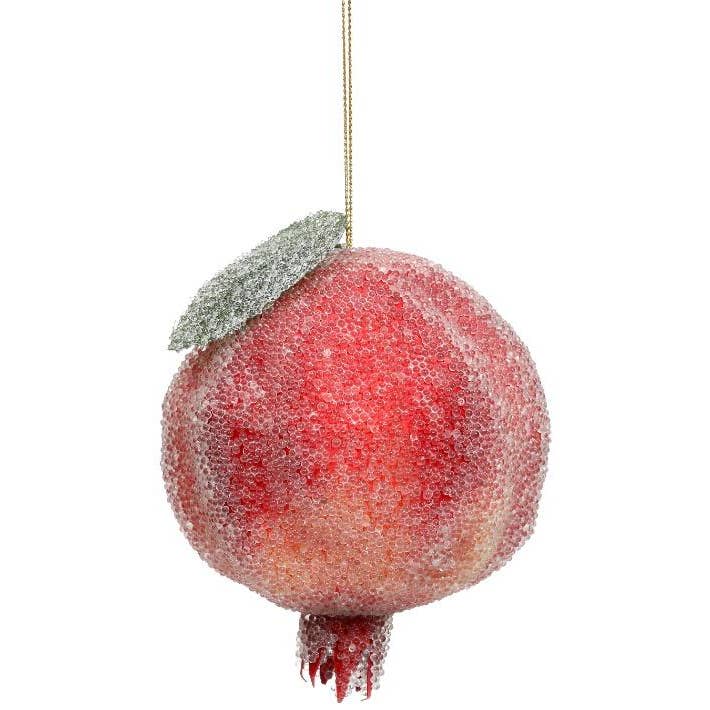 4” Pomegranate Frosted Ornament