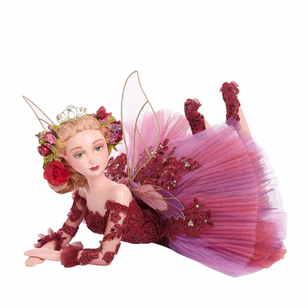 51cm Fairy Banquet Lying Doll w/ Box Burgundy Purple