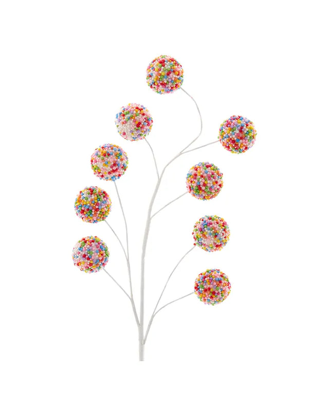 Multicolor confetti ball glittered spray.