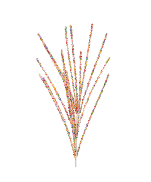 Multicolor mini bead spray with small bright beads.