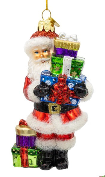 5” Santa Hand Crafted Glass Ornament