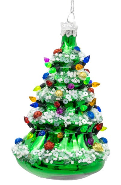 5” Christmas Tree Hand Crafted Glass Ornament