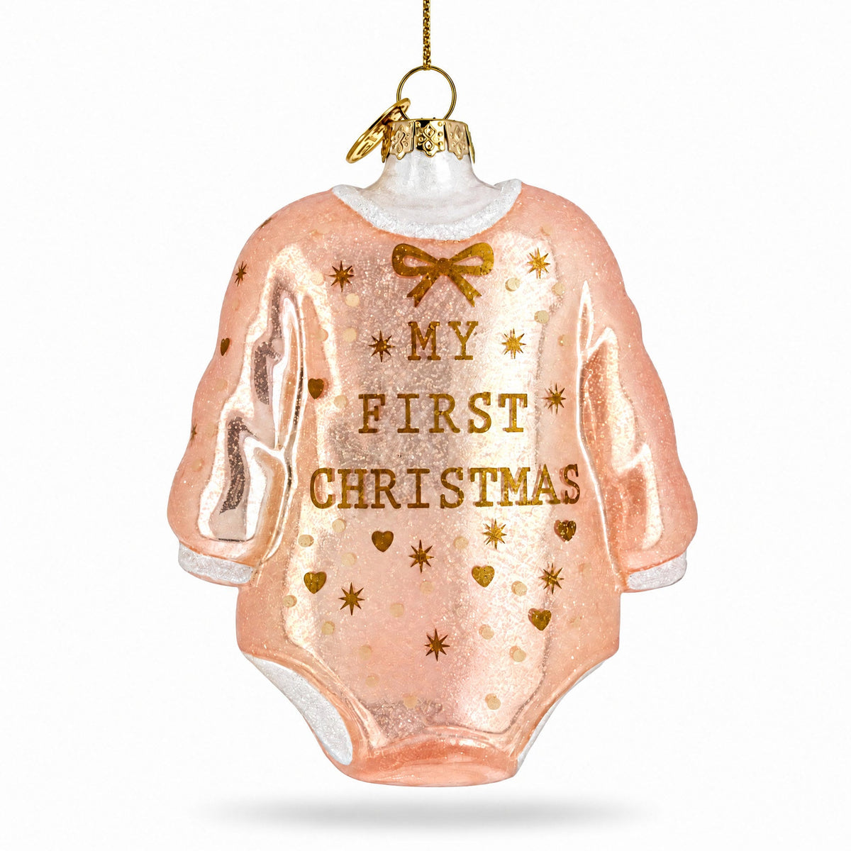 3” Pink Baby’s First Christmas Glass Ornament