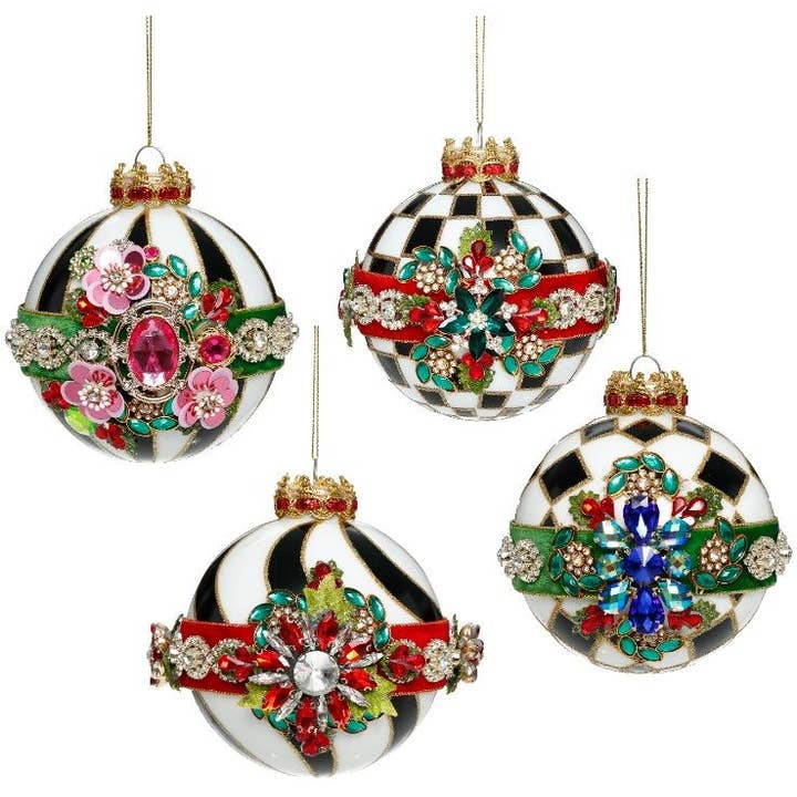 Box/4 Timeless Jeweled Ornaments