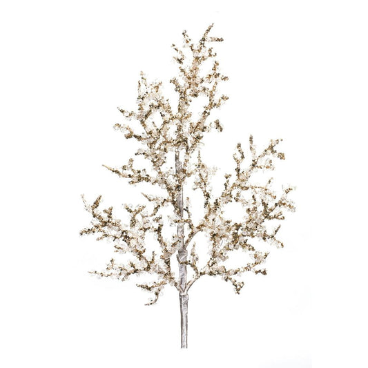 Champagne icy stem with a glittered frost finish.