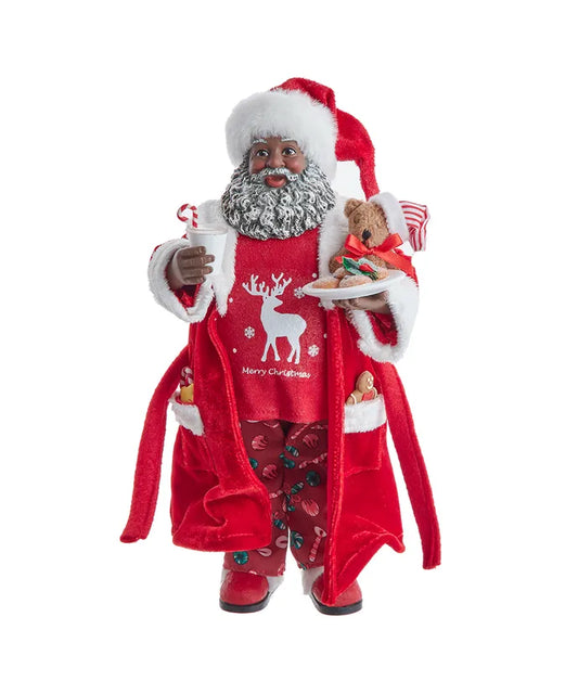 Santa pajamas figurine, 10 inch, for Christmas decorating