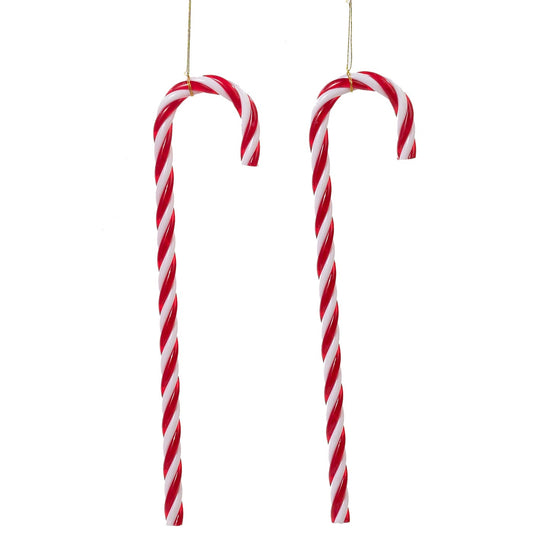 Box/12 7” Candy Cane Glass Ornaments
