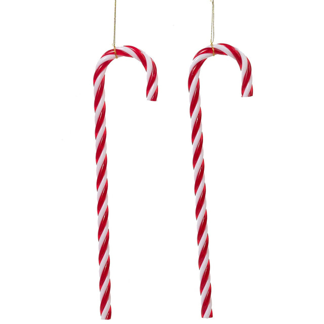 Box/12 7” Candy Cane Glass Ornaments