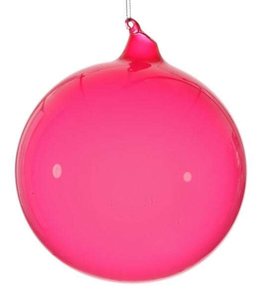 150mm Light Berry Bubblegum Glass Ball Ornament