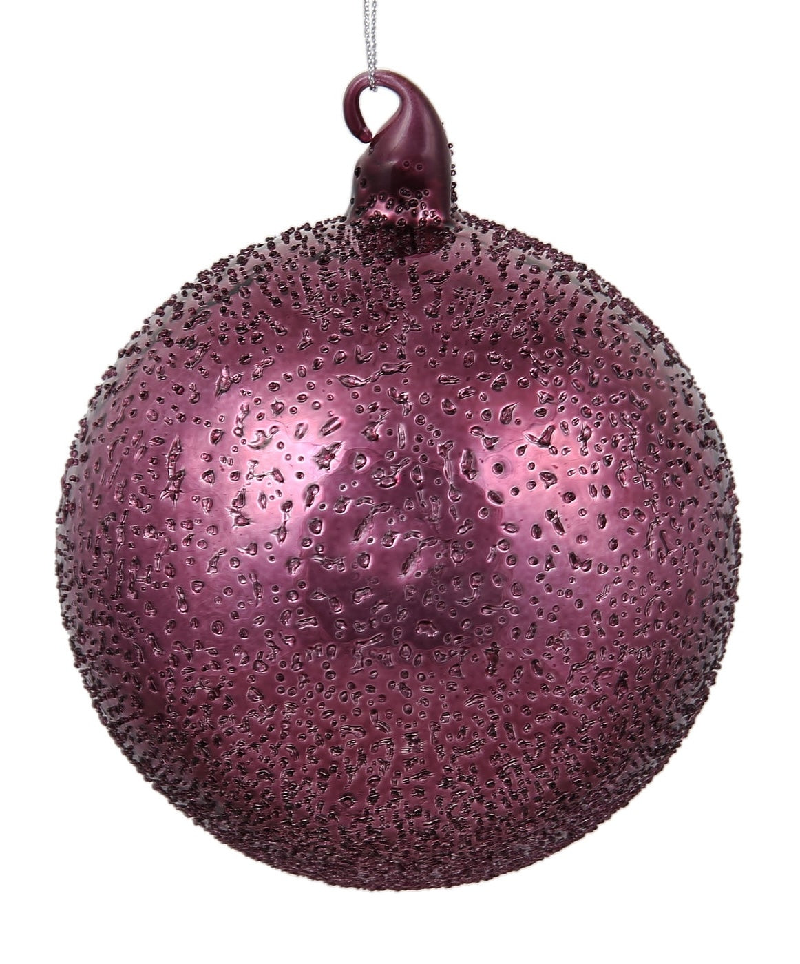 150mm Glass Beaded Ball Burgundy
