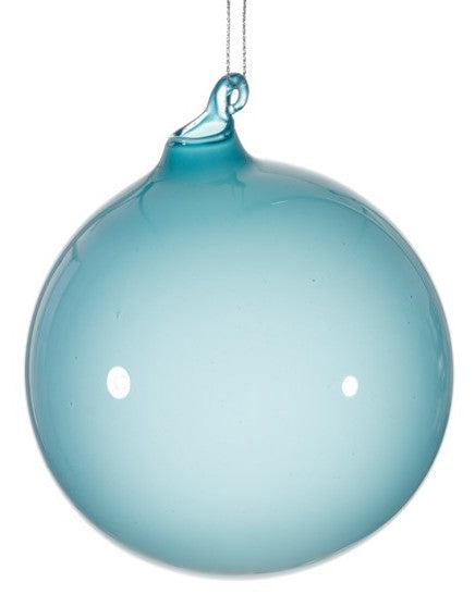 4" Denim Blue Bubblegum Glass Ball Ornament