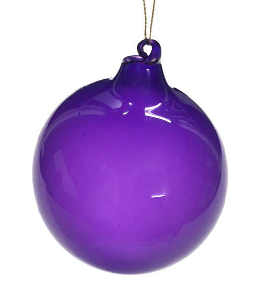 Lavender bubblegum glass ball ornament with a glossy finish.