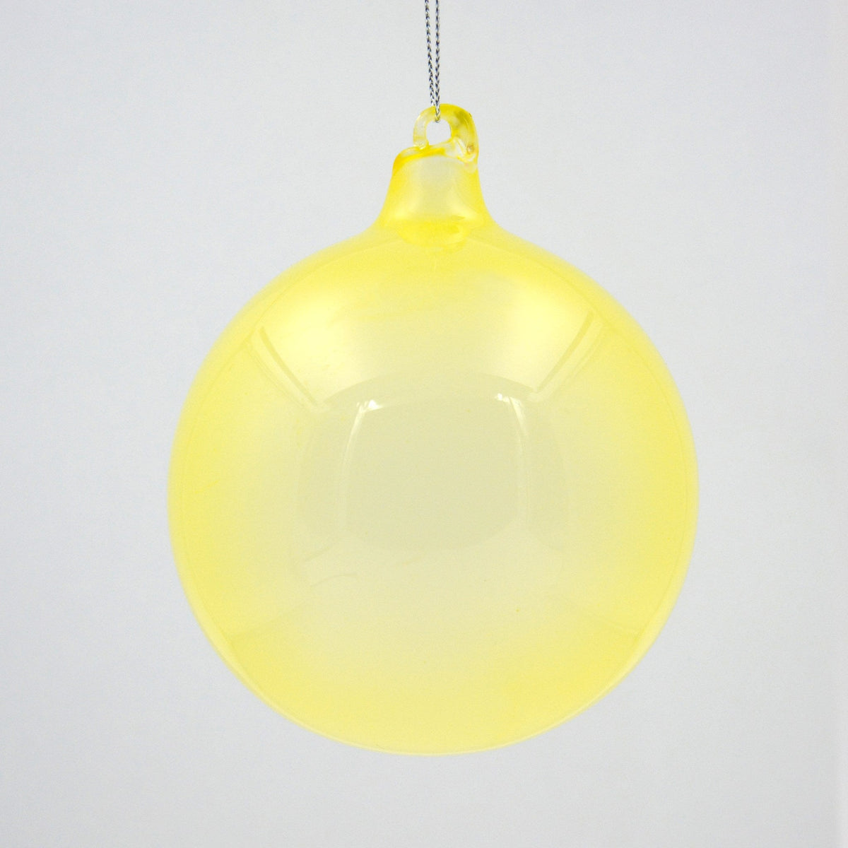 100mm Pale Yellow Bubblegum Glass Ball Ornament