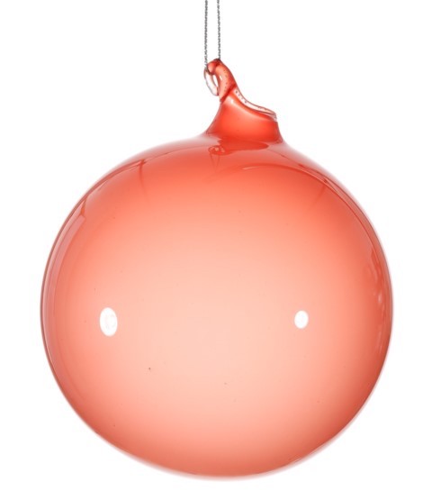 Glass ball ornament with pomegranate glass ball detail.