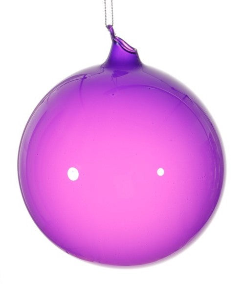 5" Purple Bubblegum Glass Ball Ornament