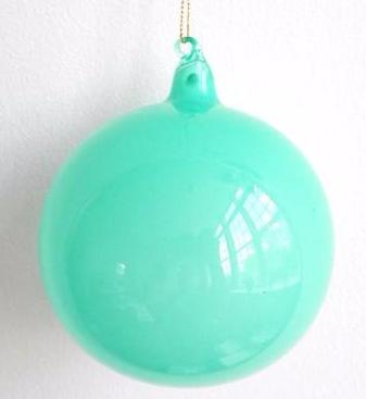 5" Turquoise Bubblegum Glass Ball Ornament
