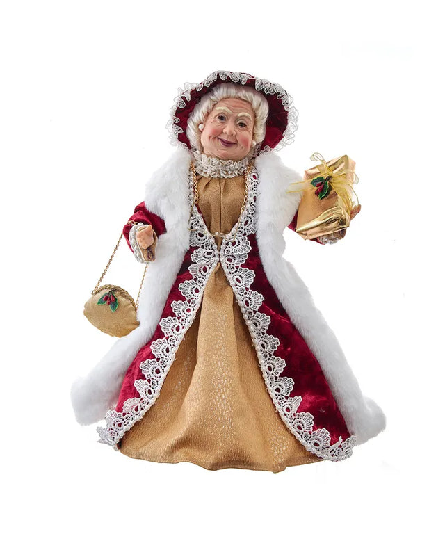 Gold red mrs claus seasonal & decorations, 17 inch, for Christmas decorating