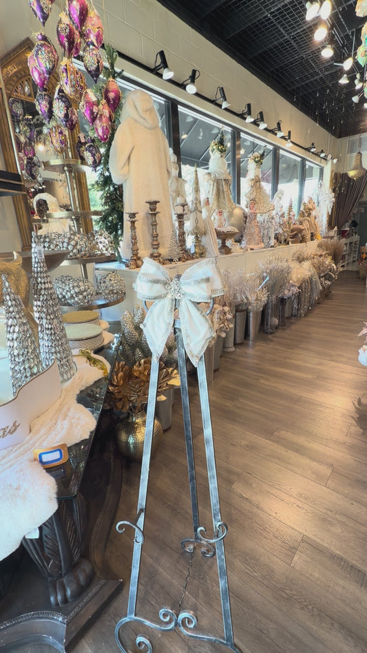 12” White Bling Bow Mini