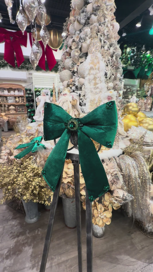 16” Emerald Bling Bow Haven
