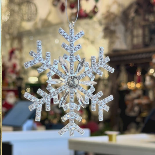 3.5” Clear Snowflake Rhinestone Ornament