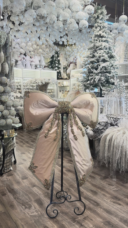 48” Champagne Bling Bow Majesty