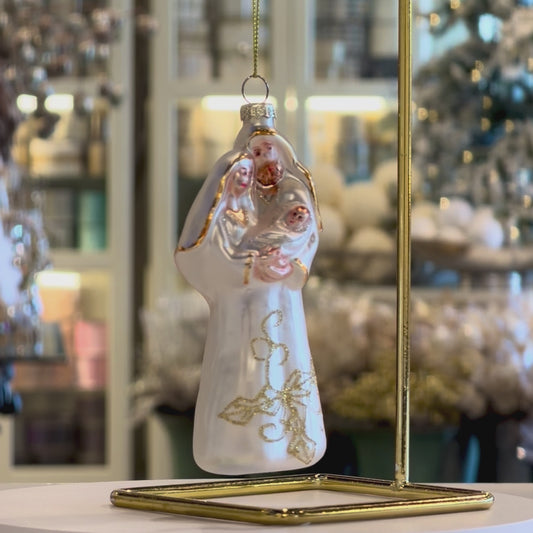5" Holy Family Glass Ornament