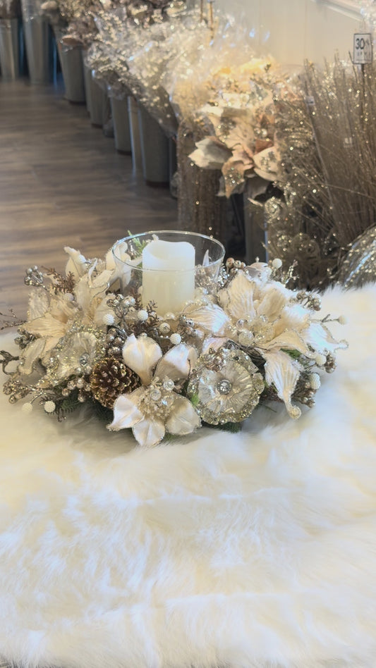 18”x8” Candleholder, Ivory