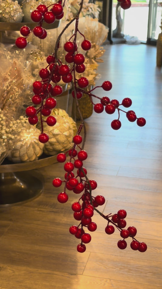 48" Red Berry Vine Garland