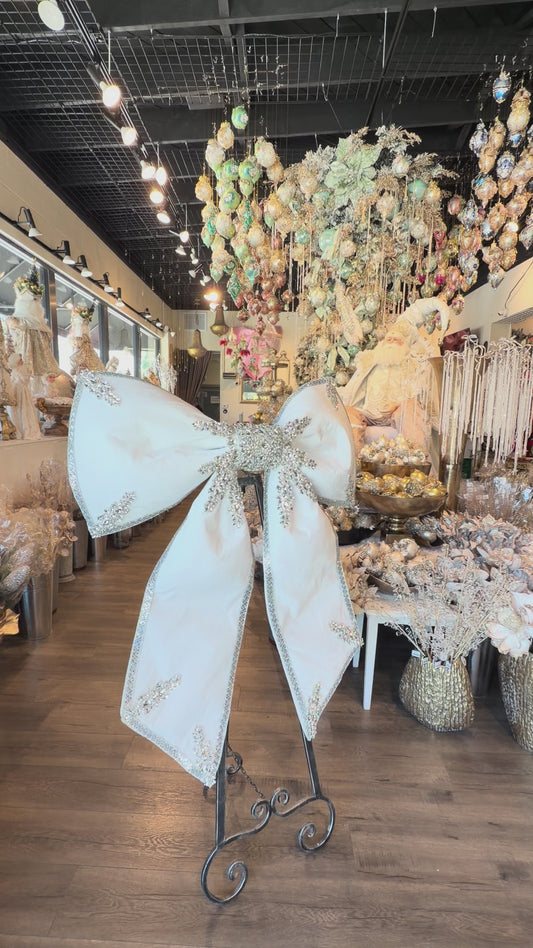 48” White Bling Bow Spectacle