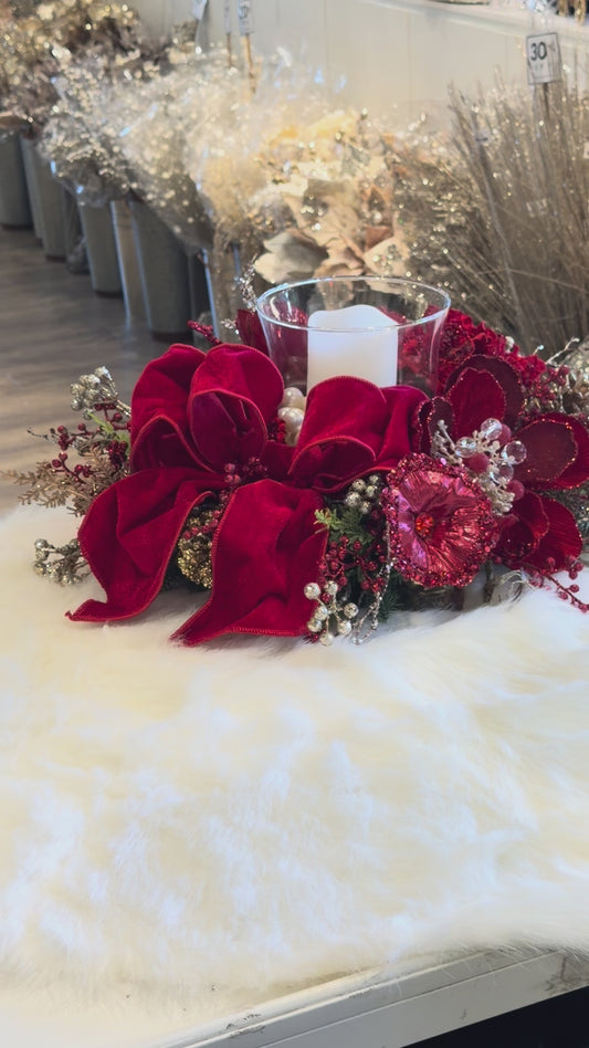 18”x8” Candleholder, Red