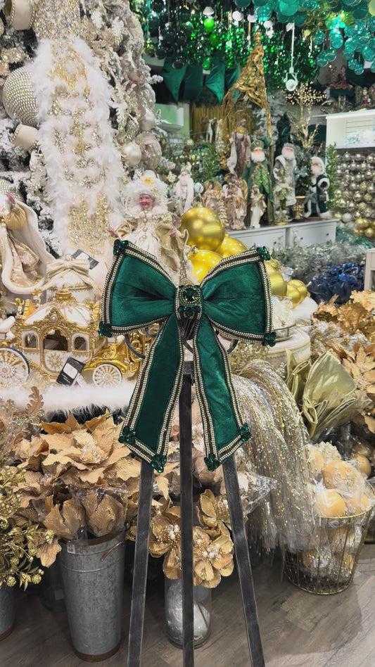 16” Emerald Bling Bow Beryl