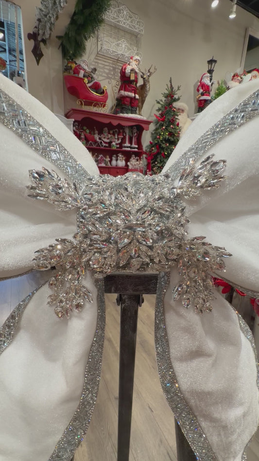 24” White Bling Bow Starburst