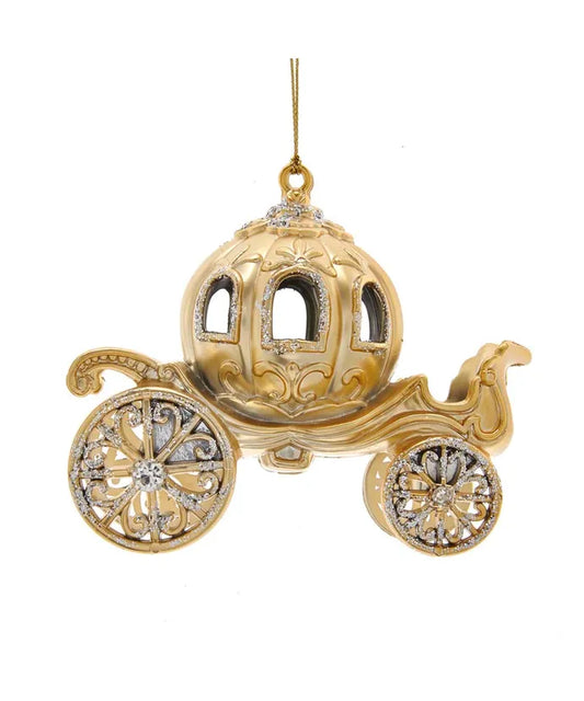 5" Gold Carriage Metallic Ornament
