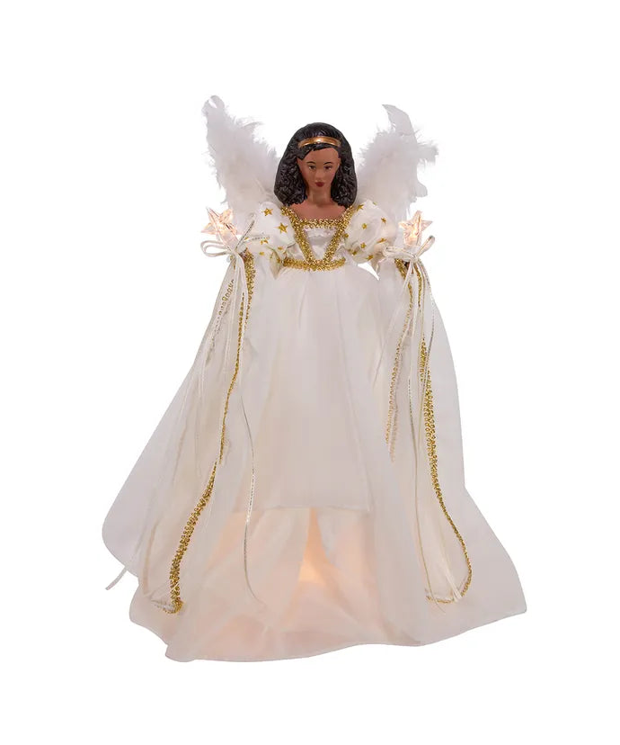 16" LED Angel Treetop 10-Light Ivory & Gold